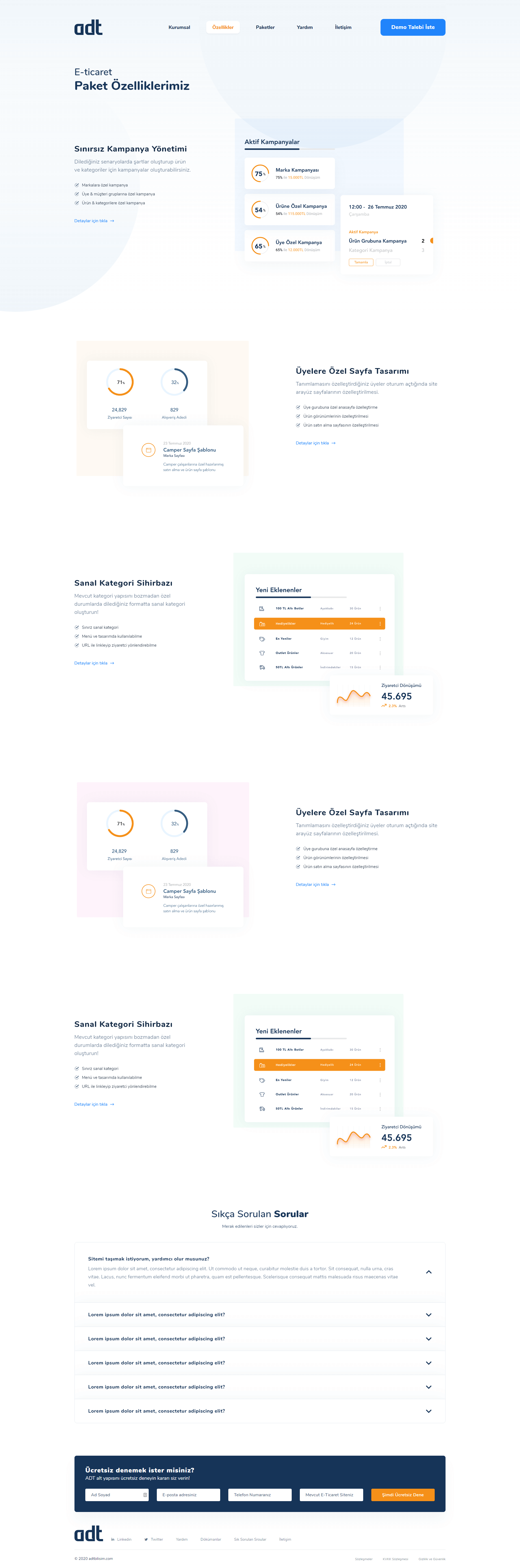 E-Ticaret Özellikleri